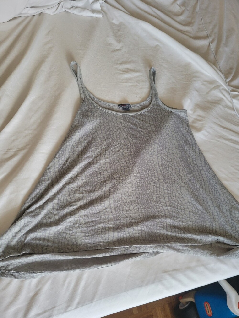 Armani Exchange Light Gray Textured Scoop Tank